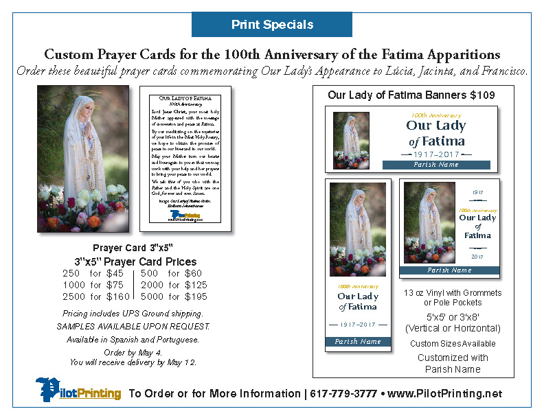 Our Lady of Fatima prayer cards